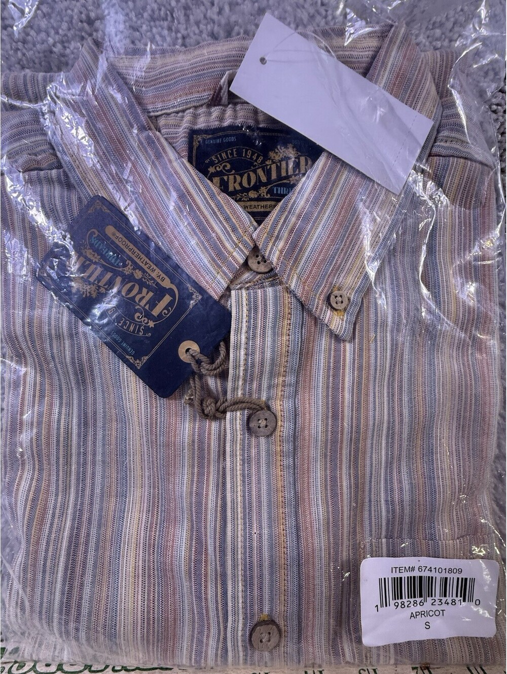 NWT Weatherproof Frontier Short Sleeve Polo Size Small Multicolor Striped
